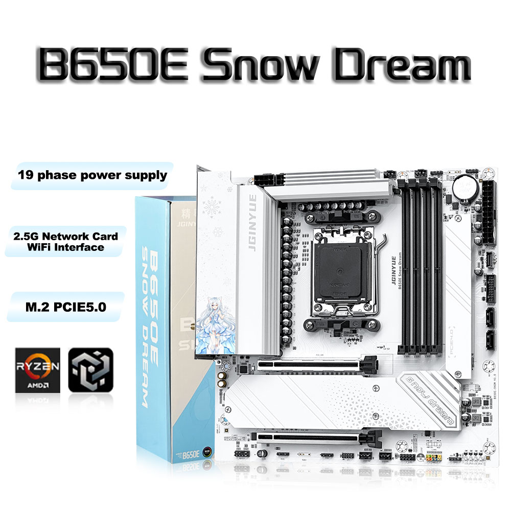 Материнская плата JGINYUE B650 – обзор и цена Am5 Micro Atx Pcie 5.0 Motherboard